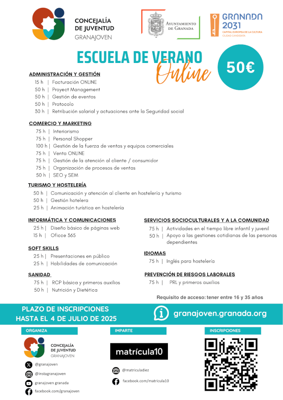 Programa de FORMACIN - ESCUELA DE VERANO Online